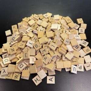 Large Lot of over 275 Scrabble Wooden Wood Tiles Replacement Craft Projects Kids